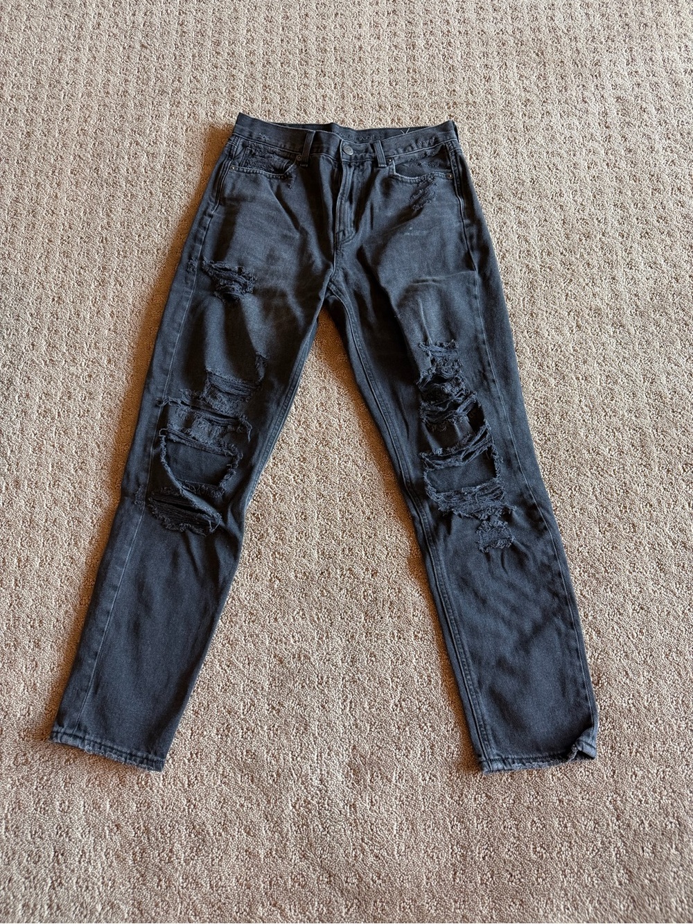 Women’s Black Ripped Mom Jeans